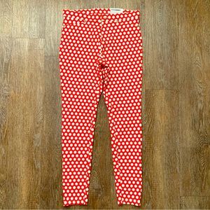 HUE Dot Print Super Smooth Denim Skimmer Jeans Size Small